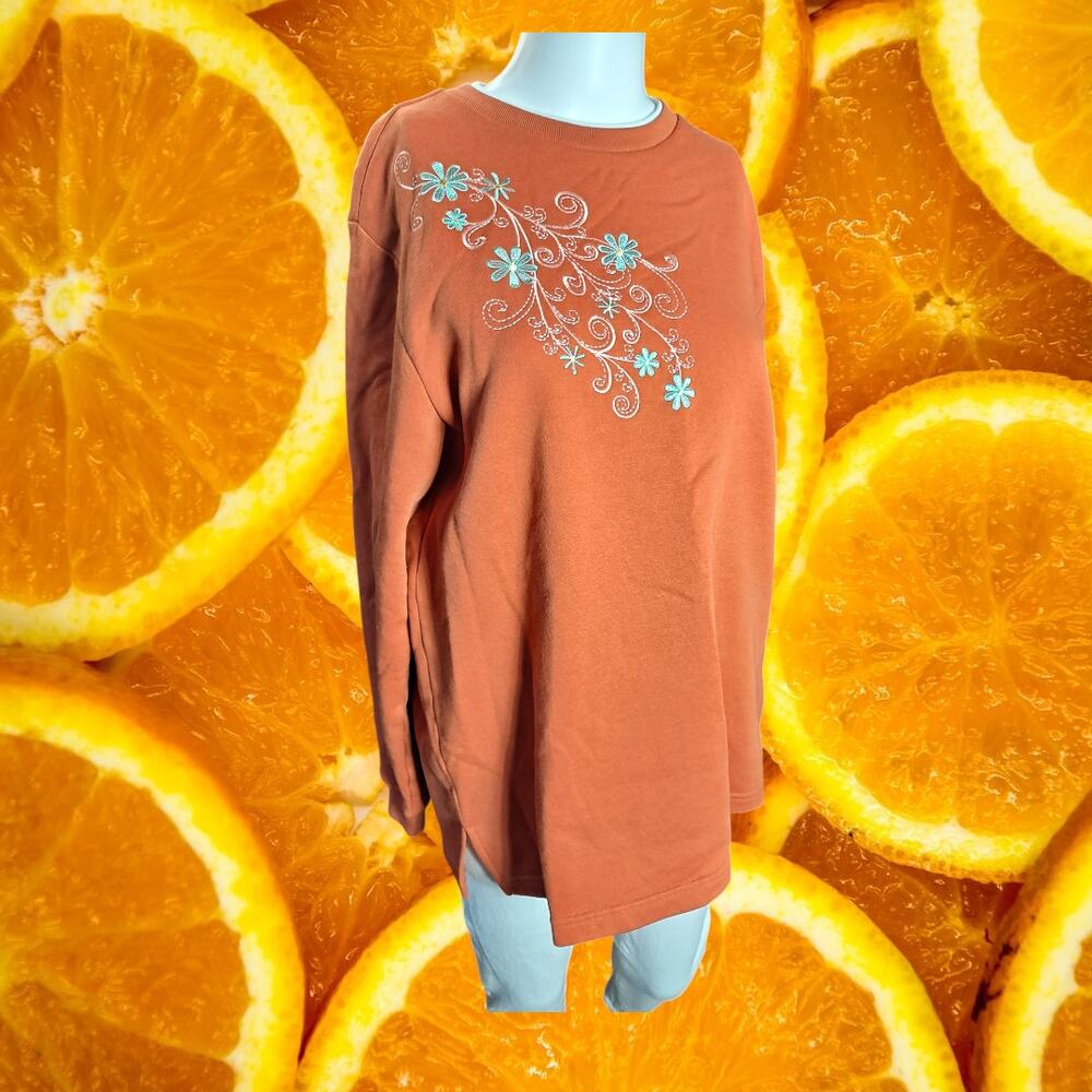 Blair Women's Orange Better-Than-Basic Embroidere… - image 1